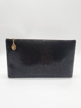 Whiting & Davis Vintage Y2K Mesh Metal Black Clutch Shoulder Bag USA